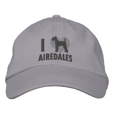 I Love Airedales Grey Embroidered Hat I Love Airedales Grey Embroidered Hat