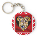 I Love Airedales keychains