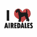 I Love Airedales Ladies Hoody