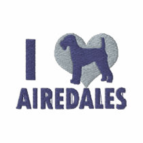 I Love Airedales Ladies Monochrome Polo