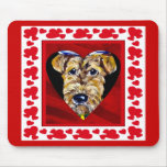 I Love Airedales Mouse Mats