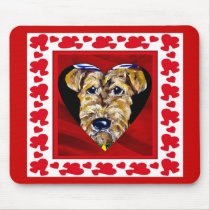 I Love Airedales Mouse Mats