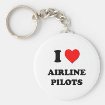 I Love Airline Pilots Keychain
