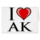 I Love AK - I Love Alaska Greeting Card