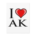 I Love AK - I Love Alaska Postcards