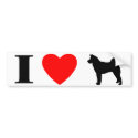 I Love Akitas Bumper Sticker bumper stickers