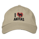 I Love Akitas Embroidered Hat