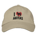 I Love Akitas Embroidered Hat embroidered hats