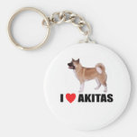 I Love Akitas Key Chain