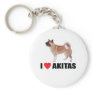 I Love Akitas Key Chain