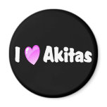 I Love Akitas Fridge Magnet