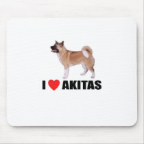 I Love Akitas Mouse Pad