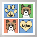 I Love Akitas posters