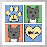 I Love Akitas posters