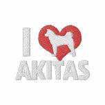 I Love Akitas Women's Embroidered Hooded Sweatshirt