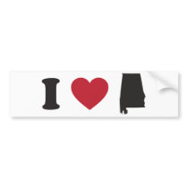I love Alabama Bumper Sticker