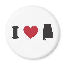 I love Alabama Refrigerator Magnets