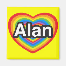 I love Alan. I love you Alan. Heart Magnets