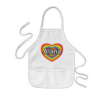 I love Alana, rainbow heart Apron
