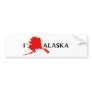I Love Alaska - I Love AK Bumper Sticker