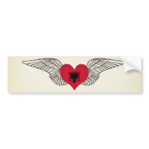 I Love Albania -wings Bumper Sticker