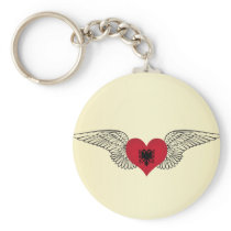 I Love Albania -wings Key Chain