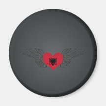 I Love Albania -wings Refrigerator Magnets