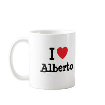 I love Alberto heart custom personalised Mugs