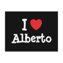 I love Alberto heart custom personalised postcards