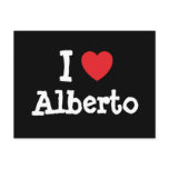 I love Alberto heart custom personalised postcards