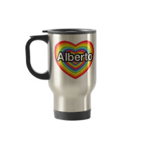I love Alberto, rainbow heart Mug