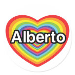 I love Alberto, rainbow heart stickers