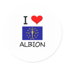 I Love ALBION Indiana Round Sticker