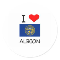 I Love Albion Nebraska Stickers