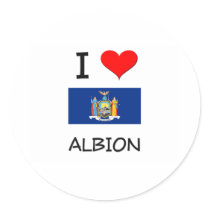I Love Albion New York Round Sticker