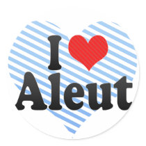 I Love Aleut Stickers