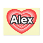 I love Alex. I love you Alex. Heart postcards