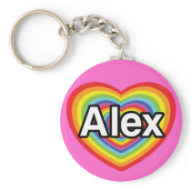 I love Alex, rainbow heart