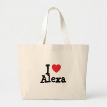 I love Alexa heart T-Shirt Canvas Bag