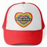 I love Alexandre, rainbow heart hats