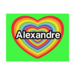I love Alexandre, rainbow heart postcards