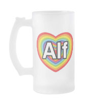 I love Alf, rainbow heart Coffee Mugs