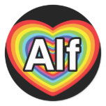 I love Alf, rainbow heart stickers