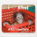 I Love Alfred the orangutan baby mousepads