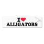 I love Alligators Bumper Stickers