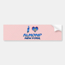 I love Almond, New York Bumper Stickers