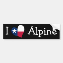 I Love Alpine Bumper Stickers