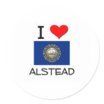 I Love Alstead New Hampshire Round Sticker