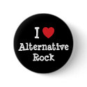 I love Alternative Rock heart custom personalised buttons