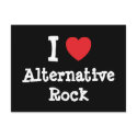 I love Alternative Rock heart custom personalised postcards